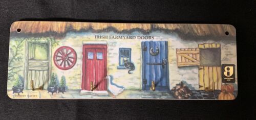 Irish Farmyard Doors 4 Hook Key Rack by Doreen Davitt - Picture 1 of 6