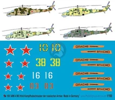 Peddinghaus 1/100 Mil Mi-24 Hind Helicopter Markings (4 hel.) (Team Yankee) 3496
