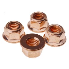 For BMW E30 Exhaust System 12x M8 Lock Nuts Flanged Copper-Plated 11621711954