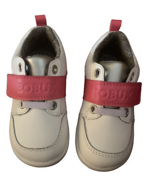 Bobux I-Walk 22 Toddler Girl Sz 6 White/Fuchsia Girls Lo Top 632002