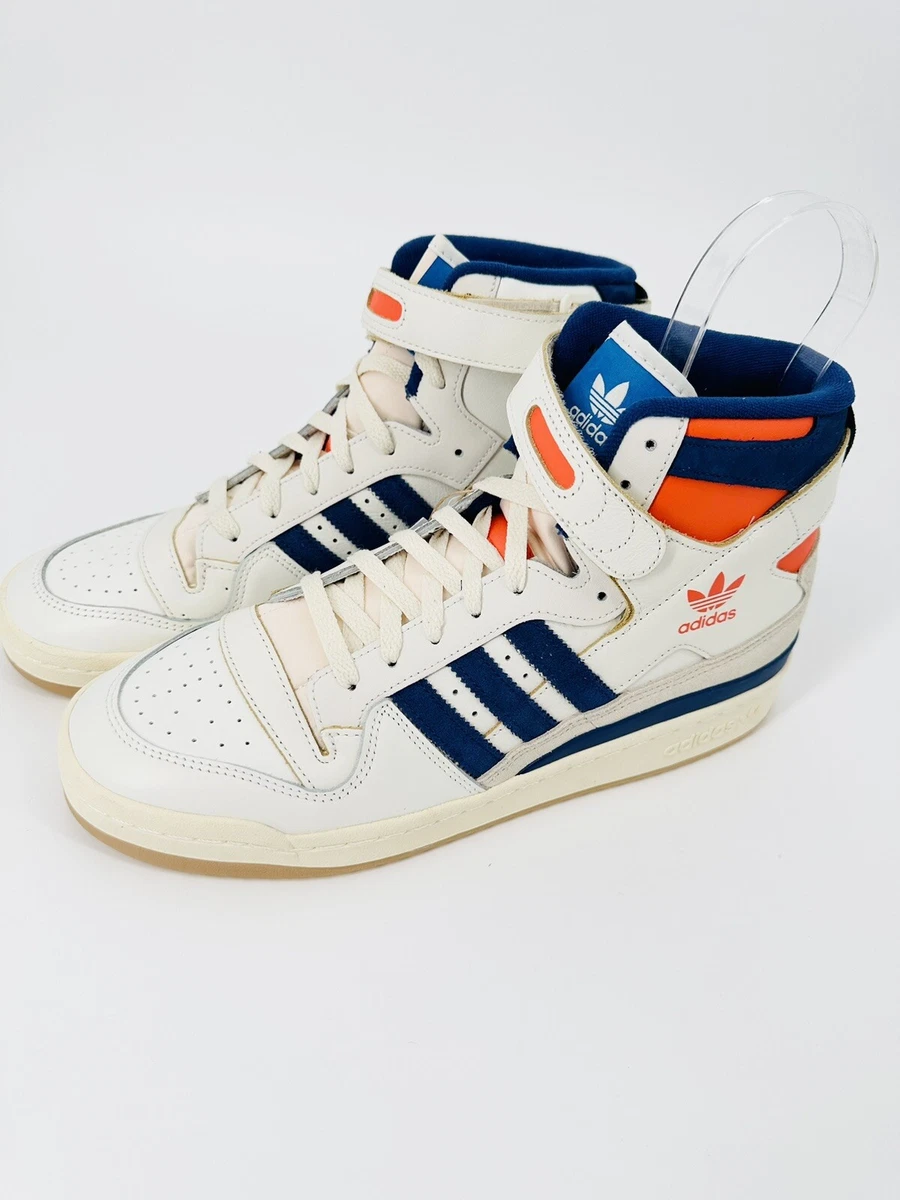 Adidas Men s Forum 84 High fashion shoes. White Blue Orange IE7199 Size 11