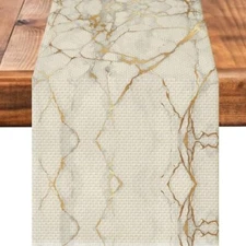 Table Runner Seasonal Spring Fall Kitchen Dining Linen Table Decoration Marble