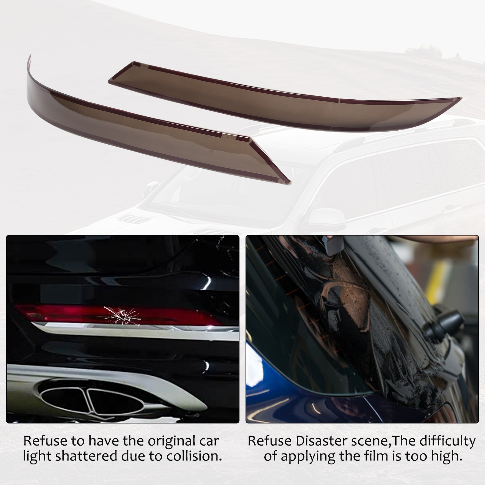 Smoked Black Rear Fog Light Lamp Trim Cover For Bentley Bentayga 2021-23 US