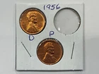 1956 P&D Lincoln Wheat Penny Cents Lots of Luster and Great Details
