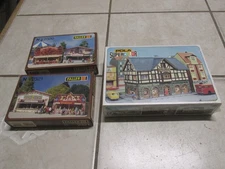 Three Faller Vintage N Scale Model Kits- Five Buildings - #2320, #2321 & 228