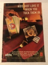 2001 McDonald’s Gift Certificates Vintage Print Ad pa51