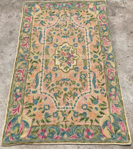 Vintage Beautiful Artisan Made Hand Woven Floral Kilim Rug Carpet 144x89 cm
