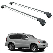 For Lexus GX 470 2003-2009 Roof Rack Cross Bars Raised Rail Alu Silver
