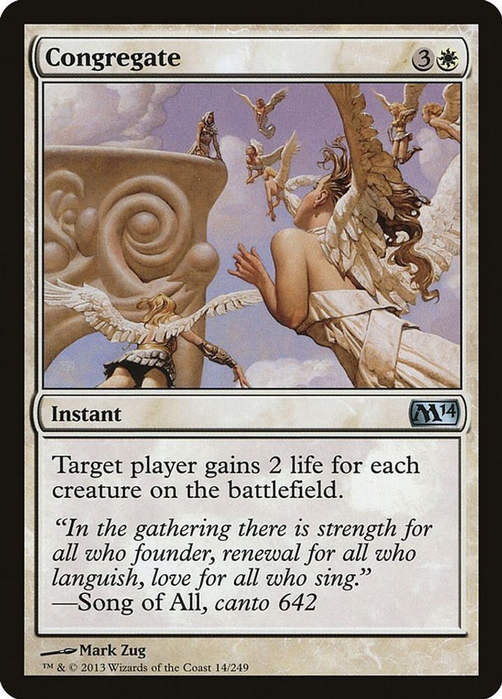 2013 Magic: The Gathering Magic 2014 (M14) - Congregate (#14, U, Lightly Played)
