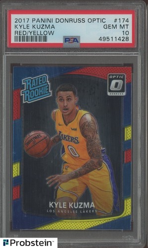 2017 Donruss Optic Red Yellow #174 Kyle Kuzma Lakers RC Rookie PSA 10 GEM MINT