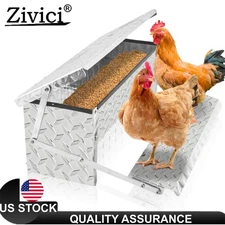 11 lb Automatic Chook Chicken Feeder Poultry Auto Treadle Embossed Aluminum Coop