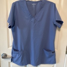Jockey Women's V-Neck Scrub Top STYLE-2206 LARGE Ceil Blue EUC