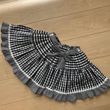 Excellent Condition Mezzo Piano Gingham Check Frill Flare Skirt 120cm