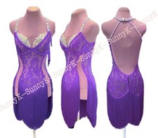 jz Handmade Women Samba Ballroom Swing Salsa Rumba Latin Dance Dress RHYTHM