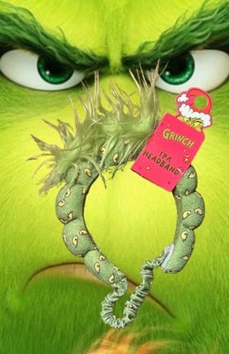 Dr. Seuss THE GRINCH Spa Headband Kosmetik-Stirnband mit Klettverschluss NEU  