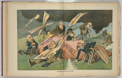 Photo:New York NY 1904 Puck Airship Failure Morgan Schwab Harriman Cartoon