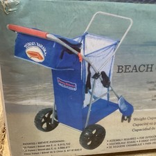 New Tommy Bahama Beach Cart Utility Wagon Mesh Storage