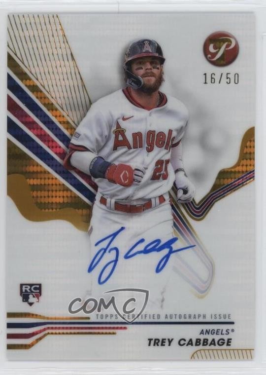 2024 Topps Pristine Gold Pulsar Refractor /50 Trey Cabbage Rookie Auto RC 1u5y
