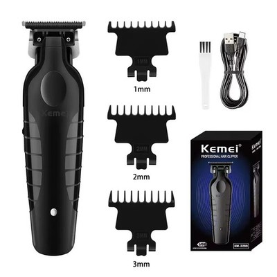 Kemei KM-2299 Cordless Hair Beard Trimmer with Zero Gap Blade, 85 Min