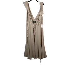 Reformation Womens Dress Blush Maxi V Neck Flutter XL NWT