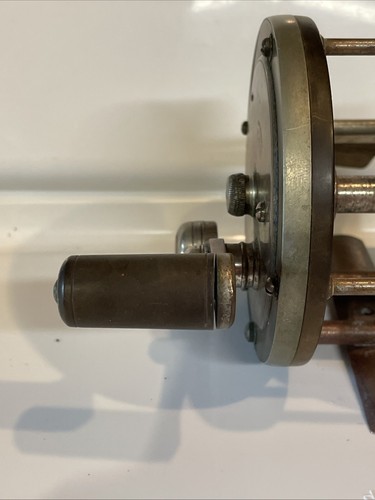 Antike Julius Vom Hofe Freispule Leder Daumenschleppen Hartgummi Größe 3/0 Rolle - Bild 8 von 22
