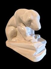Mid Century Polar Bear Figurine ~Style of John Skeaping Honey Crackle Glze 1950