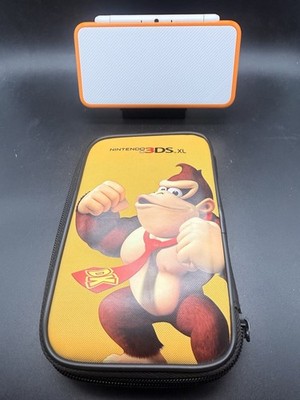 New Nintendo 2DS XL Handheld Spielkonsole Weiß / Orange - Top Zustand / Tasche
