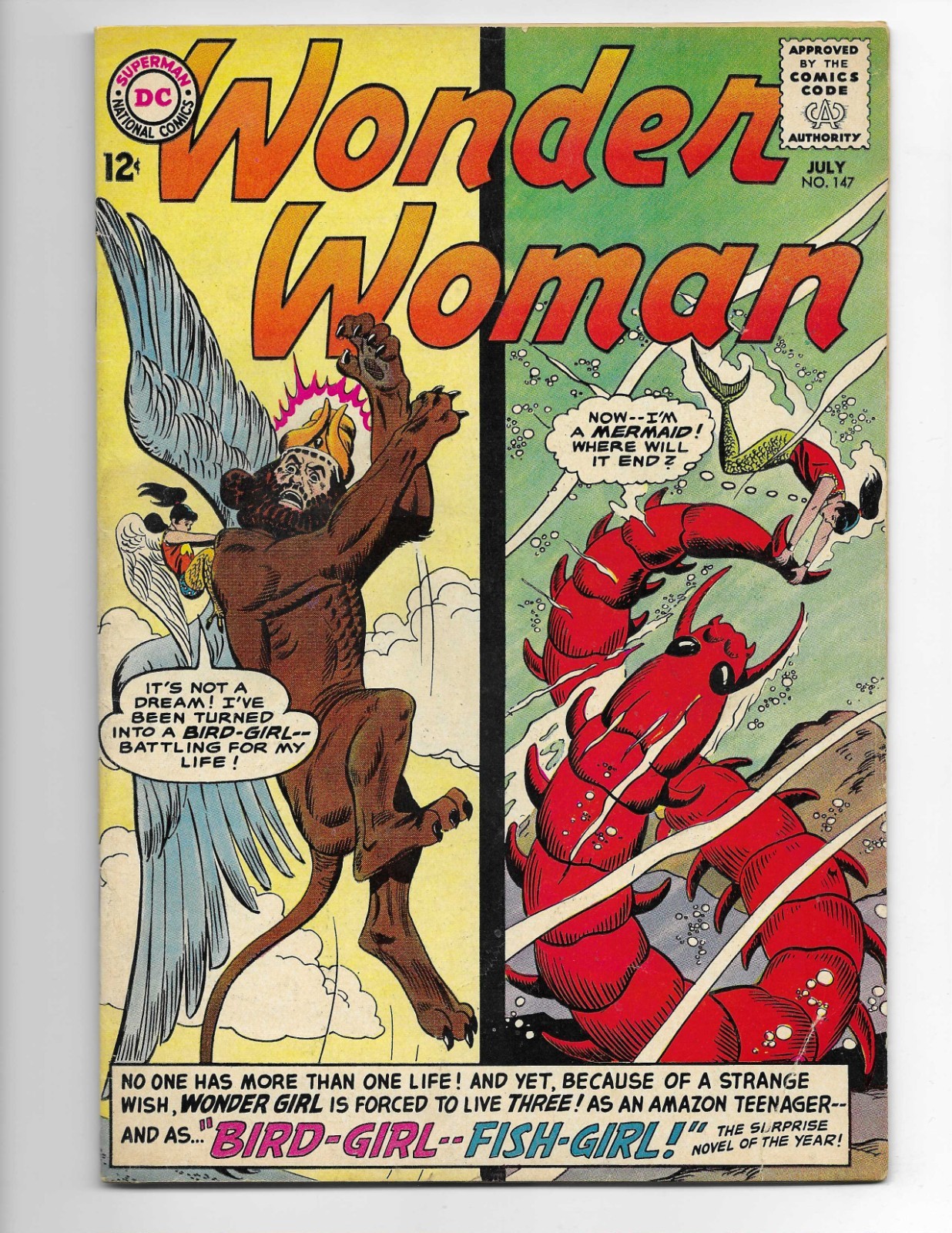 Wonder Woman 147 1964 DC Comics VG 4.0 Queen Hippolyta Wonder Girl Mer-Boy