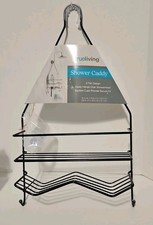 True Living 2-Tier Design Shower Caddy 10in W X 17.8in H X 3.6in D