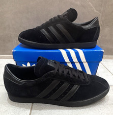 Mens Rare Vintage (2008)Adidas Tobacco All Black Trainers UK 9 OG BOX Great Cond