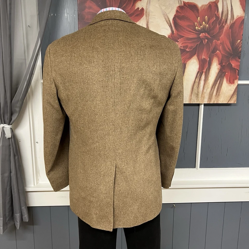 Blazer Chaqueta Abrigo Deportivo De Colección Stafford Para Hombre 40R Cabello Camel Marrón Foto 3 de 4