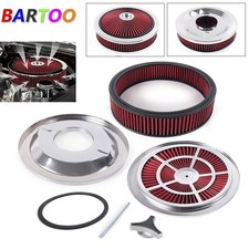 14in X 3in Air Cleaner Set Super Flow Washable Element Black Recessed Chrome Top 14in X 3in Air Cleaner Set Super Flow Washable Element Black Recessed Chrome Top