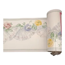 Carefree Wallpaper Border Lot Of 3 New Fans And Yellow Flowers 4.2 " By 5.5 Yard