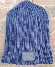 Love Your Melon Navy Blue Beanie Knit Hat Slouch Unisex W/ Patch Oversized NEW 