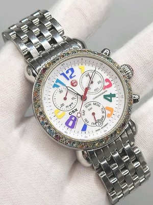 [SUPER RARE] Michele MW03M25A1933 Carousel CSX Semi Precious Stone Bezel Watch
