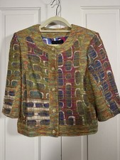 St. John Couture Metallic Jacket Skirt Suit, Size 6 READ