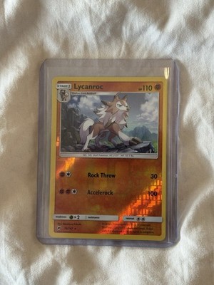 Lycanroc 76/147 Reverse Holo Rare Sun & Moon Burning Shadows Pokemon Card