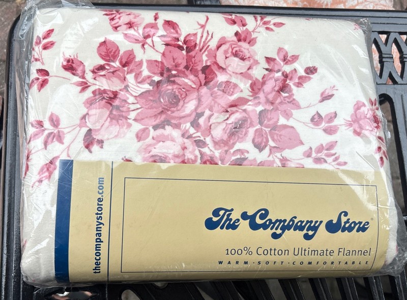 Vintage The Company Store VICTORIA Roses Ultimate Flannel QUEEN Duvet Cover NIP