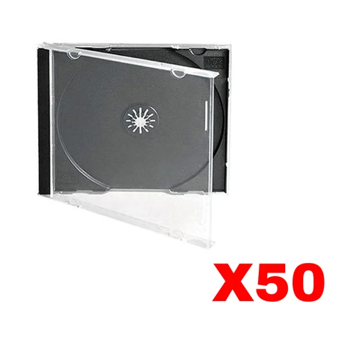 50 x CD JEWEL CASES WITH BLACK TRAYS / HIGHEST PREMIUM QUALITY *UNASSEMBLED*