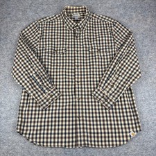 Carhartt Button Up Shirt Relaxed Fit Long Sleeve Pockets Plaid Mens XL