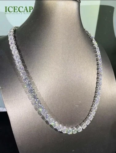 6mm Moissanite Tennis Chain 24in 925 Sterling Silver VVS Pass Tester Men - product listing photo