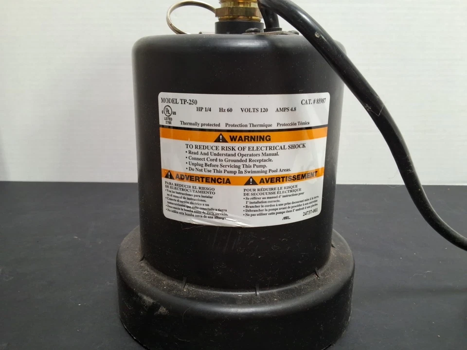 Bomba utilitária submersível Ridgid Aquapro 1/4 HP modelo #TP-250 - Imagem 4 de 4