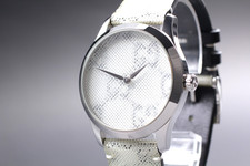 [Near MINT] Gucci G-Timeless 126.4 GG Motif Hologram Dial Quartz Men`s Watch