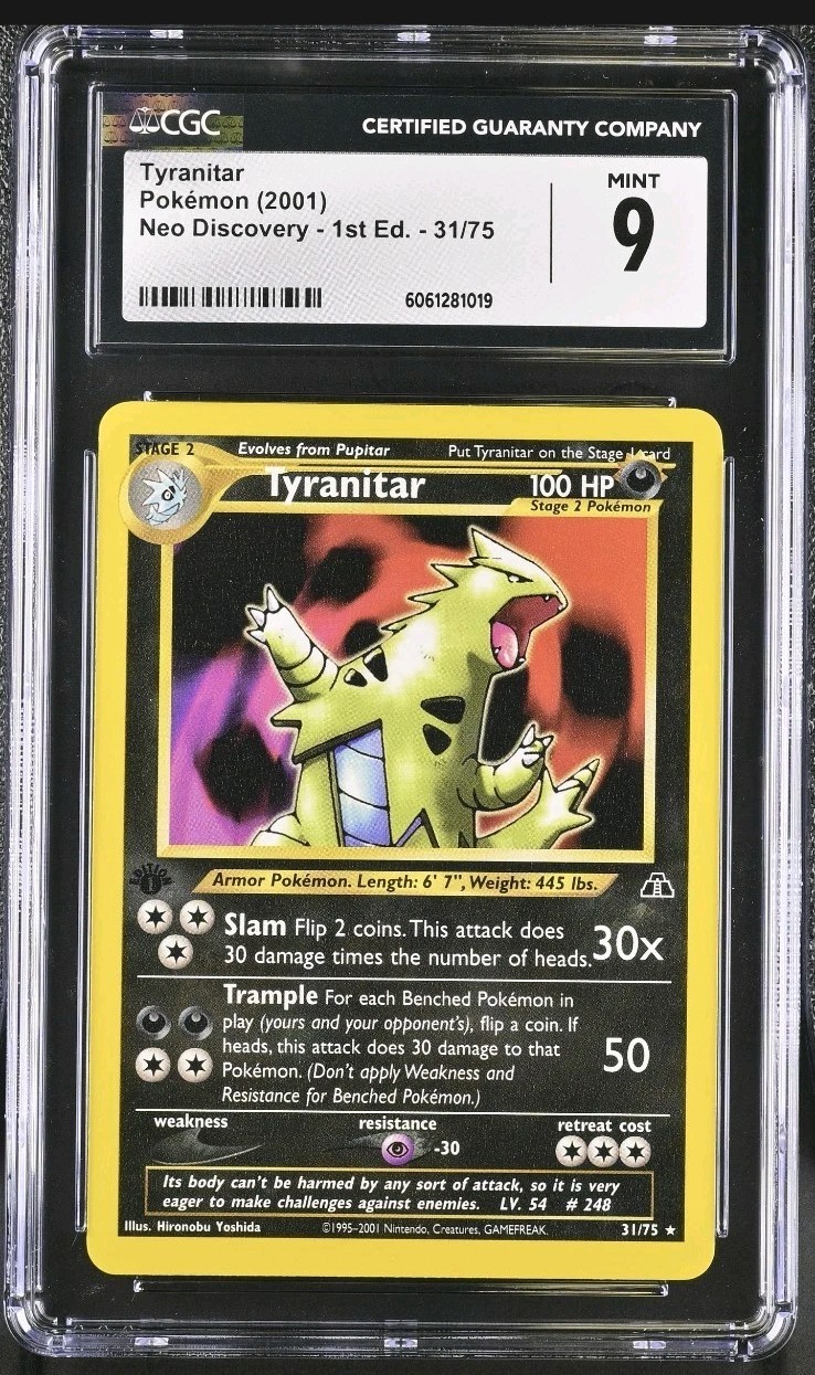 Tyranitar 31/75 - Pokémon Neo Discovery - 1st Ed. CGC 9 MINT