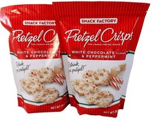 2 Packs Snack Factory Pretzel Crisps White Chocolate & Peppermint 20oz Each Pack