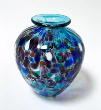 MATTHEW LARWOOD AUSTRALIAN STUDIO ART GLASS VASE SIGNED 1994