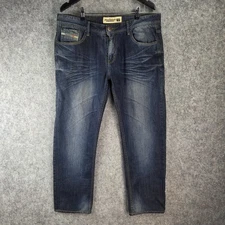 Diesel Industry Jeans Mens 38 Blue Straight Leg Zip Fly Denim Pockets 13953