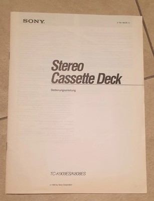Sony TC-K909 ES/TC-K808 ES Bedienungsanleitung (mehrsprachig, Deutsch)