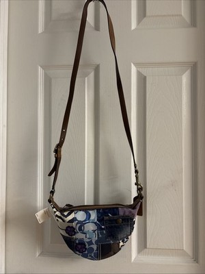 Coach Vintage Patchwork Mini Crossbody Denim Suede Pocket NEW