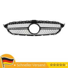 K&uuml;hlergrill Diamant passt f&uuml;r Mercedes W205 C205 2015&ndash;2018 Gl&auml;nzend Schwarz